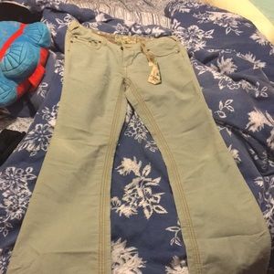 Teal corduroy flared pants